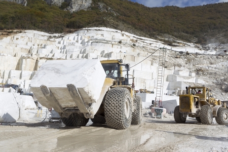 A loader in marble quarryの写真素材