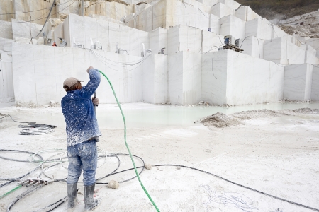 quarry of white marble の写真素材