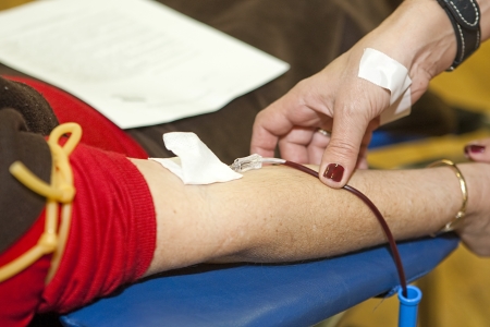 Close up of blood extractionの写真素材