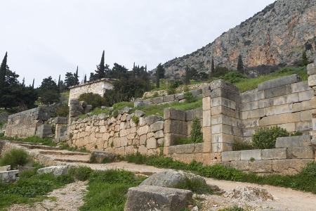 The Temple of Apollo in Delphi Greeceの写真素材