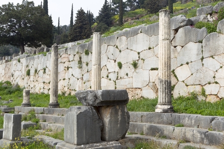 The Temple of Apollo in Delphi Greeceの写真素材