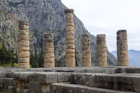 The Temple of Apollo in Delphi Greeceの写真素材