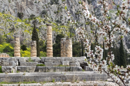 The Temple of Apollo in Delphi Greeceの写真素材