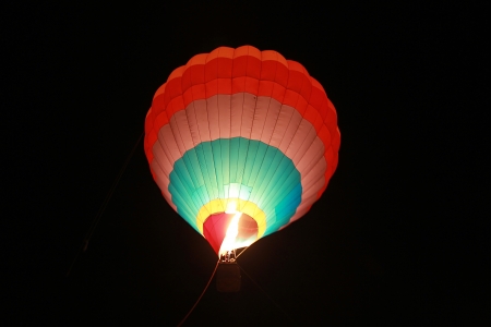 Air balloon in the evening skyの写真素材