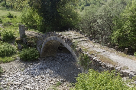 old stone bridge in Zagoria, Epirus, Western Greeceの写真素材