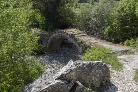 old stone bridge in Zagoria, Epirus, Western Greeceの写真素材