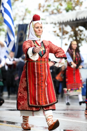 THESSALONIKI, GREECE - OCTOBER 28: On 28th of each October a parade is held for the anniversary of Greek rejection over Italian dictator on October 28, 2012 in Thessaloniki, Greece.のeditorial素材
