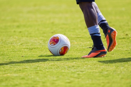 THESSALONIKI, GREECE - SEPT 19 : Europa League football balls during the training of PAOK on...