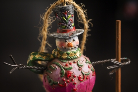 Christmas decoration, Colorful snowman on black background