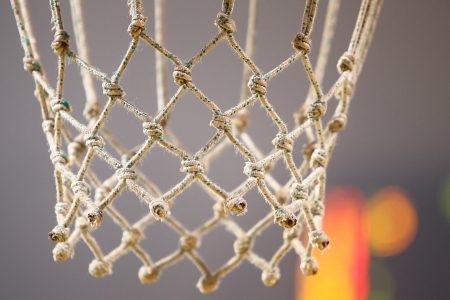 THESSALONIKI, GREECE - OCT 19 : Close up of the basket net during the Greek Basket League game Aris...