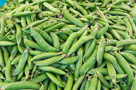 Close up of fresh sugar snap peasの写真素材