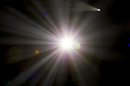 Defocused entertainment concert lighting on stage, bokeh.