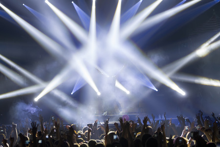 THESSALONIKI, GREECE, MAY 8 2014: Sakis Rouvas performing live on stage for the Ace of Heart tour at Sports arena in Thessaloniki.のeditorial素材