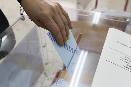 THESSALONIKI, GREECE, MAY 18, 2014: Highlights during the municipal and regional elections in...