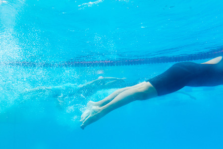 THESSALONIKI, GREECE- MAY 24, 2014: Male and female participants from Balkan countries competing in Makedonian swimming race in Thessaloniki, Greece. のeditorial素材