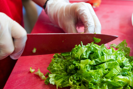 Food preparation in the kitchenの写真素材