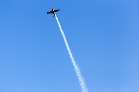 KAVALA, GREECE- JUNE 21, 2014: Aircraft of the Pioneer Team taking part in an exhibition for Kavala...