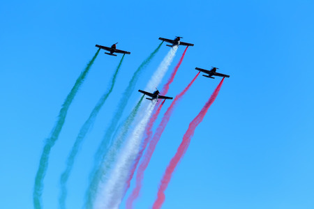 KAVALA, GREECE- JUNE 21, 2014: Aircraft of the Pioneer Team taking part in an exhibition for Kavala...