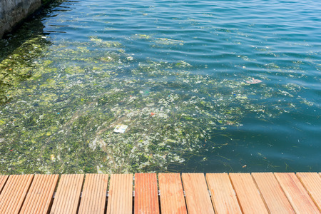 Pollution problem, environmental pollution, garbage in the ocean.