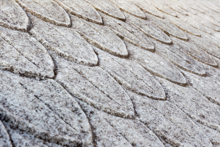 THESSALONIKI, GREECE- SEPTEMBER 12, 2014: The parts of the funerary monuments with inscriptions, pediments or relief representations in Archaeological Museum of Thessaloniki, Greece. の写真素材