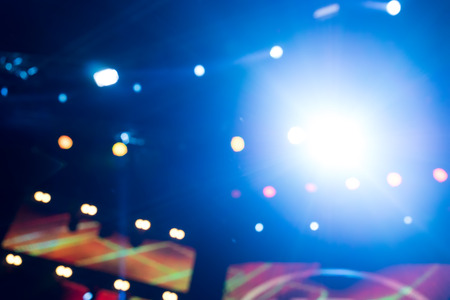 Defocused entertainment concert lighting on stage, bokeh.の写真素材