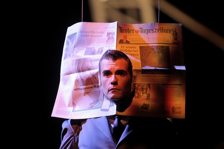 THESSALONIKI, GREECE - OCTOBER, 1, 2014: Performers skipping Rope at Cirque du Soleil's show 'Quidam'のeditorial素材