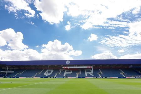 LONDON, ENGLAND - AUG 9, 2014 : Interior view of the empty Loftus Road Stadium before the friendly match QPR vs Paok. Loftus Road Stadium is the home base of the football team QPR.のeditorial素材