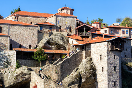 The Holy Monastery of Great Meteoron, in Greece. This is the largest of the monasteries located at Meteora.の写真素材