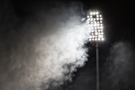 stadium lights and smokeの写真素材