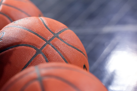 THESSALONIKI, GREECE - NOV 12, 2014: Basketball balls stacked prior to the Eurocup game Paok vs Buducnostのeditorial素材