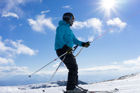 KAIMAKTSALAN, GREECE - FEBRUARY 13, 2014: Skiers enjoy the snow at Kaimaktsalan ski center, in Greece. Recently at the ski center every lift has its automatic ticketing system.のeditorial素材