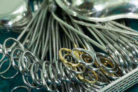 THESSALONIKI, GREECE, FEBRUARY 17, 2015: Different surgical instruments in the operating roomのeditorial素材