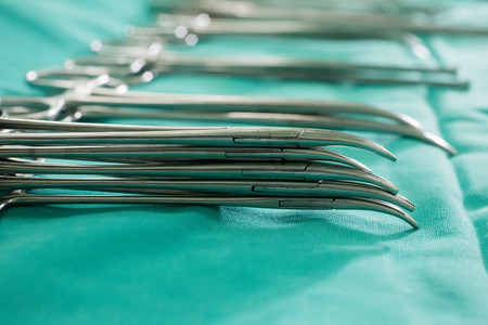 THESSALONIKI, GREECE, FEBRUARY 17, 2015: Different surgical instruments in the operating roomのeditorial素材