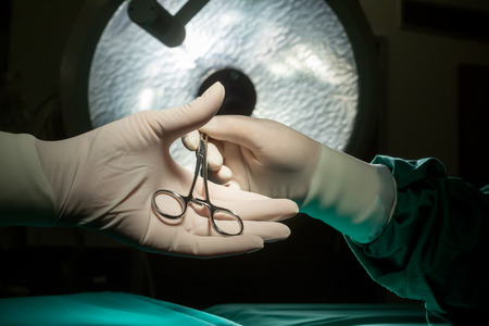 THESSALONIKI, GREECE, FEBRUARY 17, 2015: Team of doctors operates at patient in clinic centerのeditorial素材
