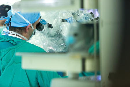 THESSALONIKI, GREECE, FEBRUARY 17, 2015: Team of doctors operates at patient in clinic center