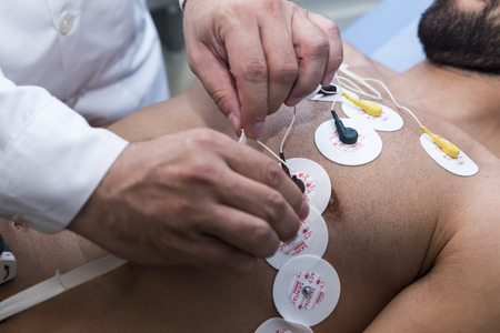 Thessaloniki, Greece- June 29, 2015: Miguel Angelo Leonardo Vitor football player of PAOK while going through medical tests in Thessaloniki, Greece.のeditorial素材