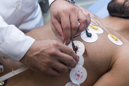 Thessaloniki, Greece- June 29, 2015: Miguel Angelo Leonardo Vitor football player of PAOK while going through medical tests in Thessaloniki, Greece.のeditorial素材