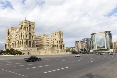 Azerbaijan, Baku - September 16, 2015: The Government house of Azerbaijan in Baku, Azerbaijan.のeditorial素材