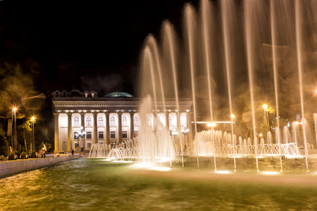 Azerbaijan, Baku - September 16, 2015: City view of the capital of Baku at night, in Azerbaijan.のeditorial素材