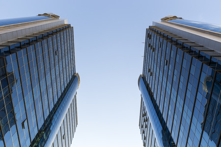 View of the architecture and buildings in Baku, in Azerbaijan. View from bottomのeditorial素材