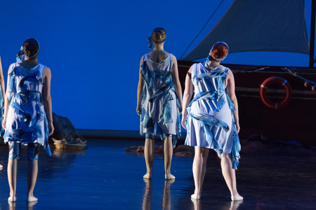 Thessaloniki, Greece, May 15 2015:  Unidentified dancers of dance school during performances ballet...