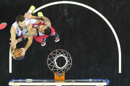 Thessaloniki, Greece, Novebmer 2, 2015: Some players in action  during the Greek Basket League game Paok vs Olympiakosのeditorial素材
