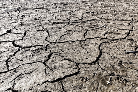 Dry lake bed with natural texture of cracked clay in perspective floor. Death Valley field ....