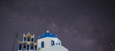 The Milky Way from Santorini island in Greece. Image taken with slow shutter speed