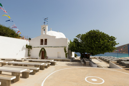Greek Church in Ios Island, Greeceの写真素材