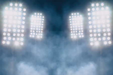 stadium lights and smokeの写真素材