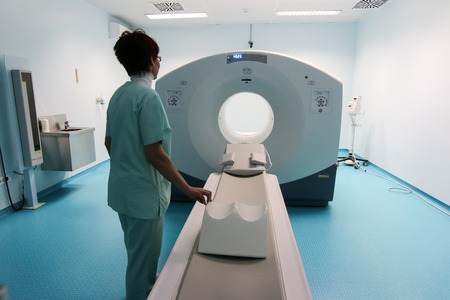 Thessaloniki, Greece - February 17, 2016: Official opening of the first CT imaging PET-CT scanner (PET-SCAN) in northern Greece in the hospital C. Papageorgiouのeditorial素材