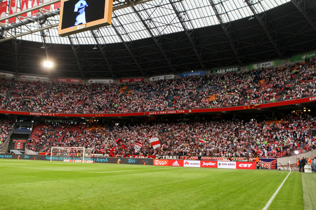 Amsterdam, Netherlands- July 26, 2016: Interior view of the full Amsterdam Arena Stadium during the UEFA Champions League third qualifying round between Ajax vs PAOKのeditorial素材