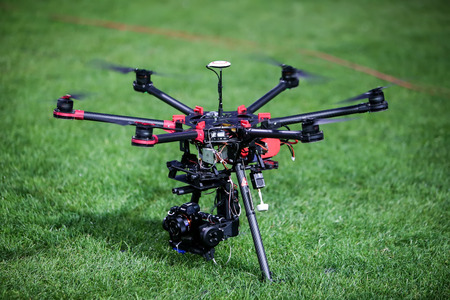 Thessaloniki, Greece - October 4, 2015: DJI S900 drone with mounted digital camera sony A7のeditorial素材