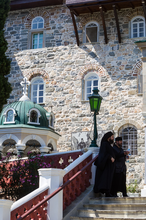 Mount Athos, Greece - July 5, 2016: Russian St. Pantaleon Orthodox monastery at Mount Athos, Agion...